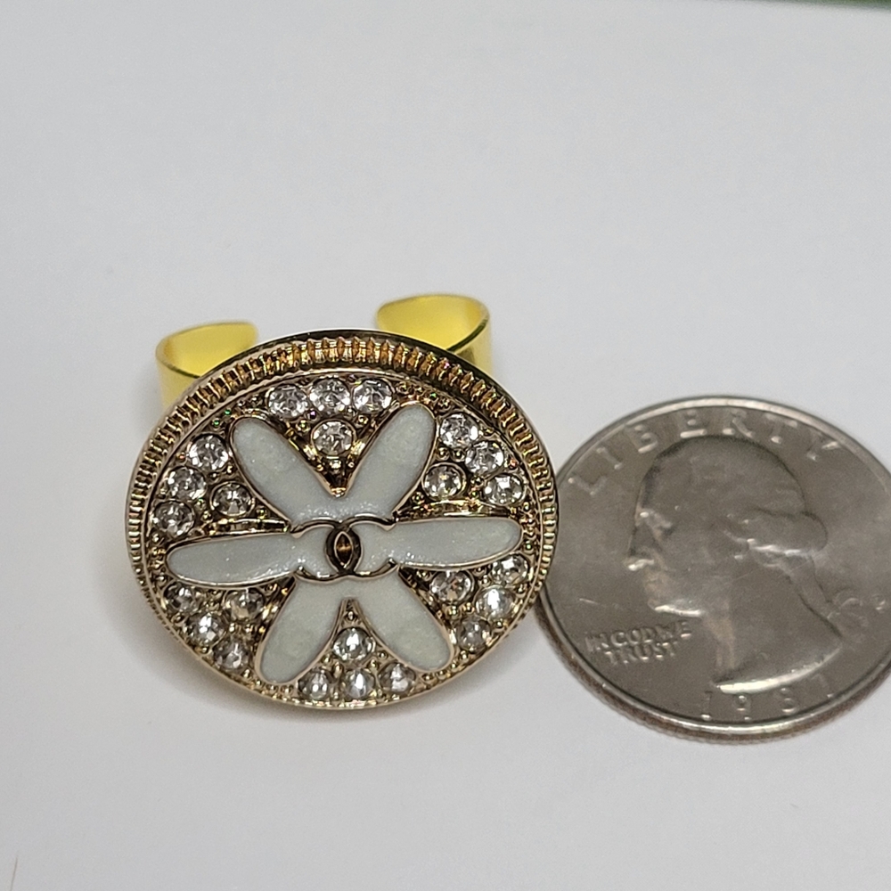 Chanel Button, Adjustable, Chunky Statement Ring,… - image 5